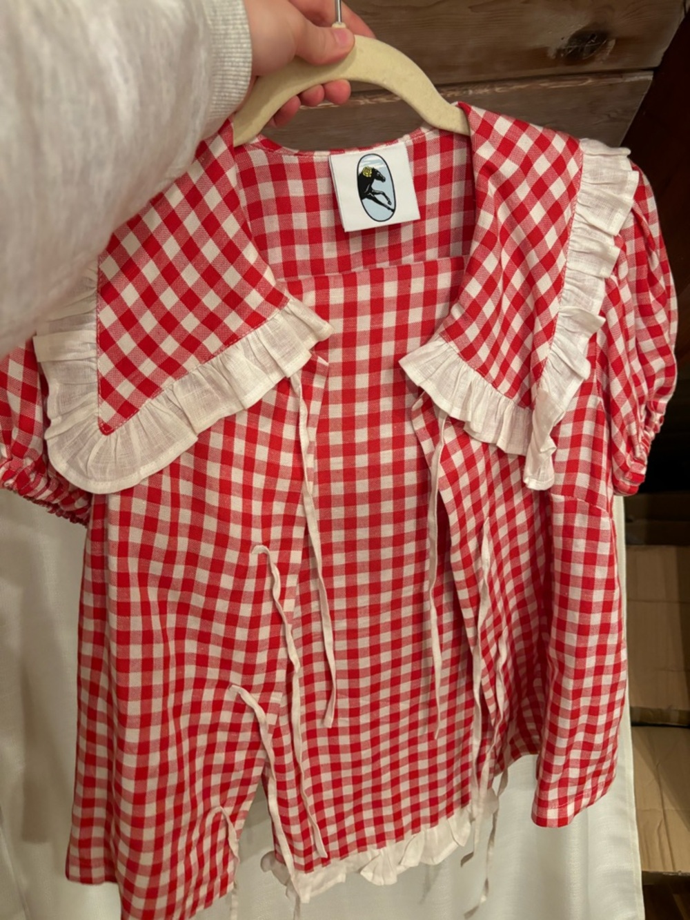 Sleeper red gingham linen set size Small - Picture 7 of 9